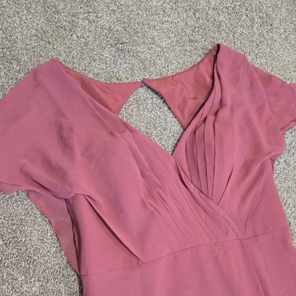 Azazie Rylee Mauve A-Line Pleated Chiffon Dress - Picture 4 of 8